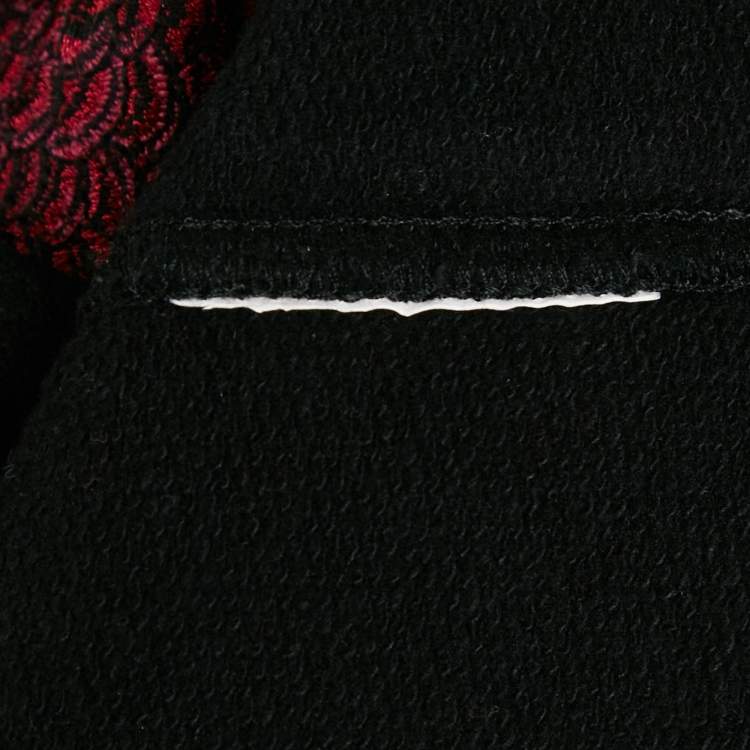 Pre Owned Kenzo Black Logo Embroidered Cotton Sweatshirt L