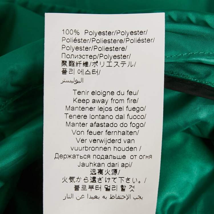 Pre Owned Kenzo Green Synthetic Zip-Up Hooded Windbreaker Jacket M