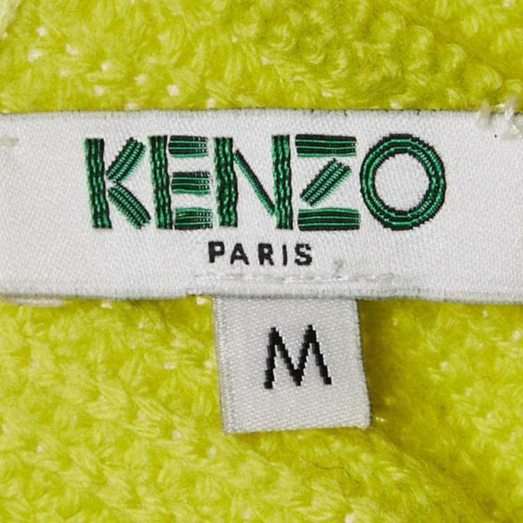 Pre Owned Kenzo Green Sequin Embellished Rib Knit Flared Mini Skirt M