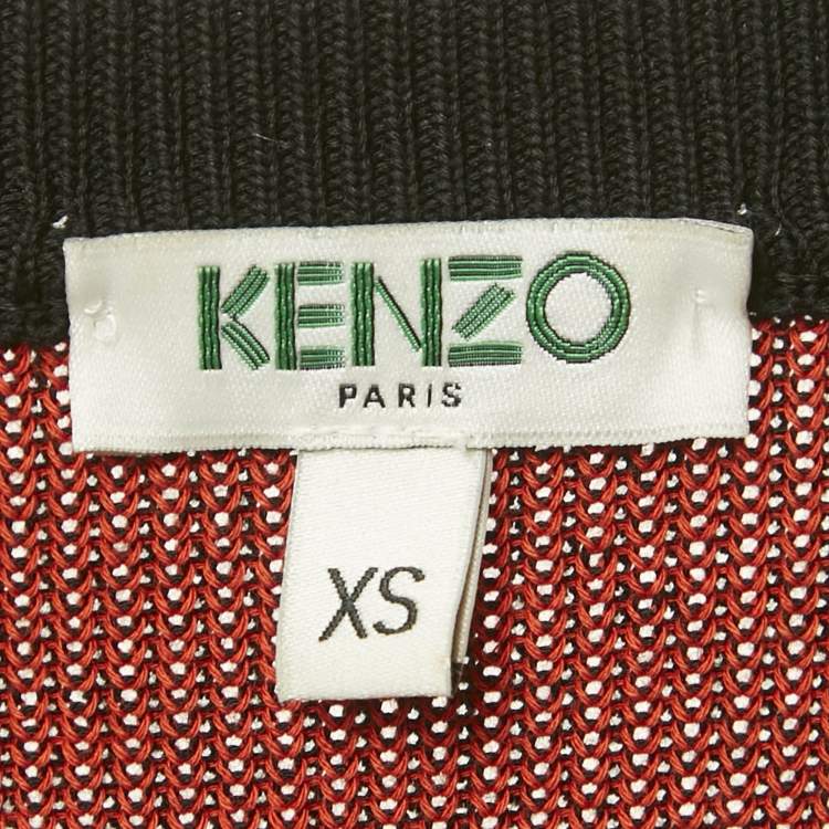 Pre Owned Kenzo x Disney Jungle Book Orange/Black Tiger Jacquard Knit Long Sleeve Sweater XS