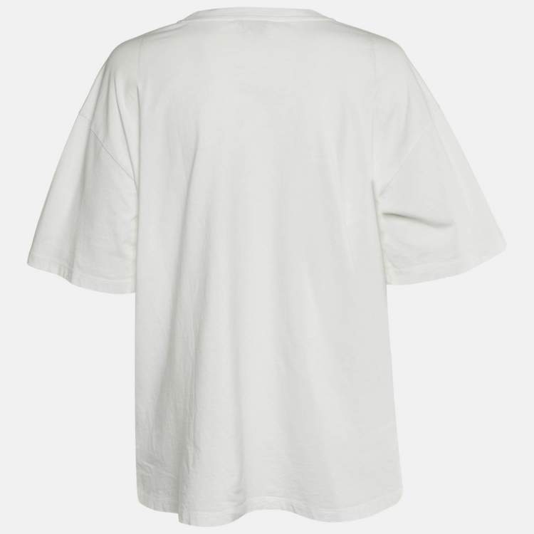 Pre Owned Kenzo White Tiger Print Cotton Crew Neck T-Shirt L