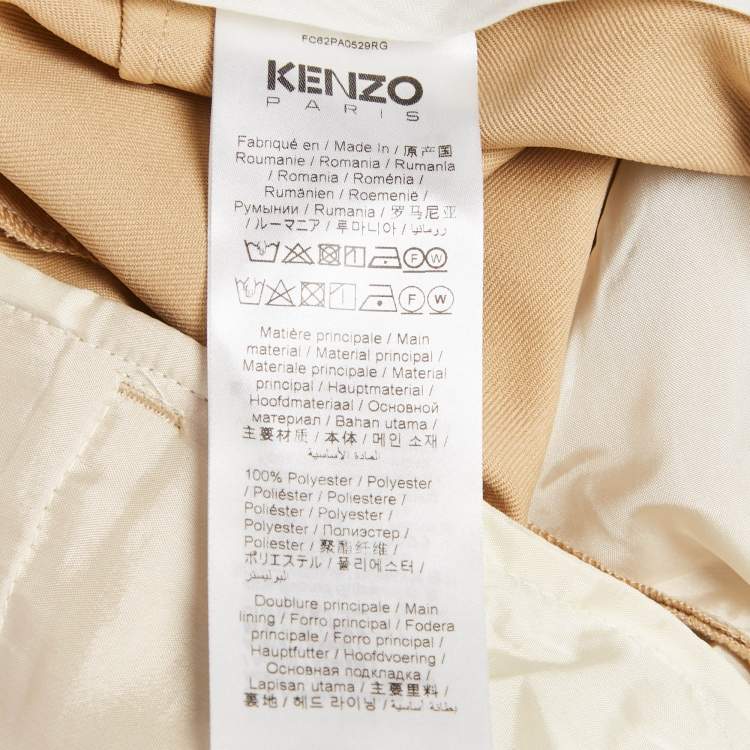 Pre Owned Kenzo Beige Gabardine Trousers M