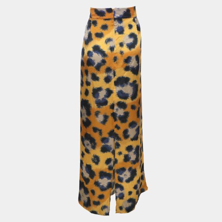 Pre Owned Kenzo Multicolor Printed Silk Skirt XL