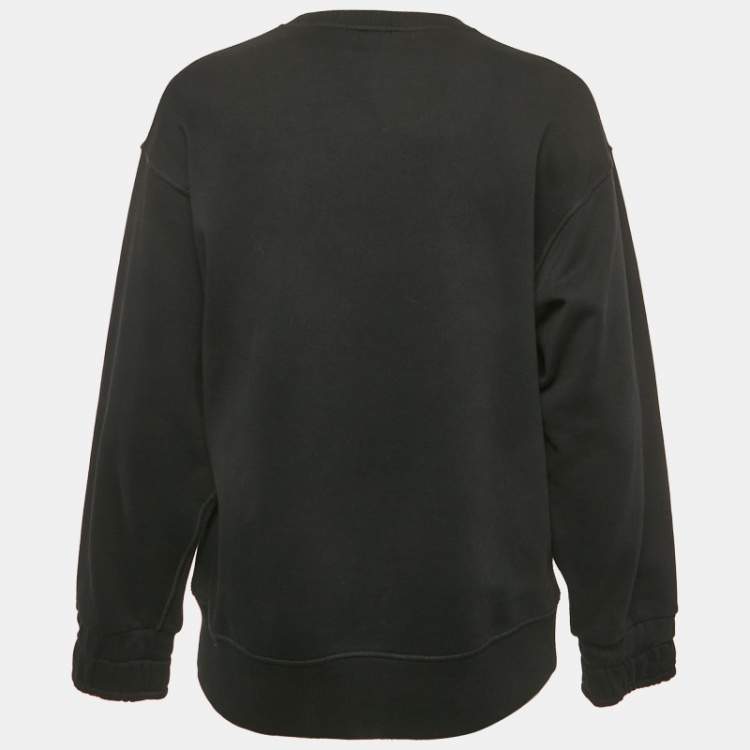 Pre Owned Kenzo Black Tiger Embroidered Cotton Crew Neck Sweatshirt S   