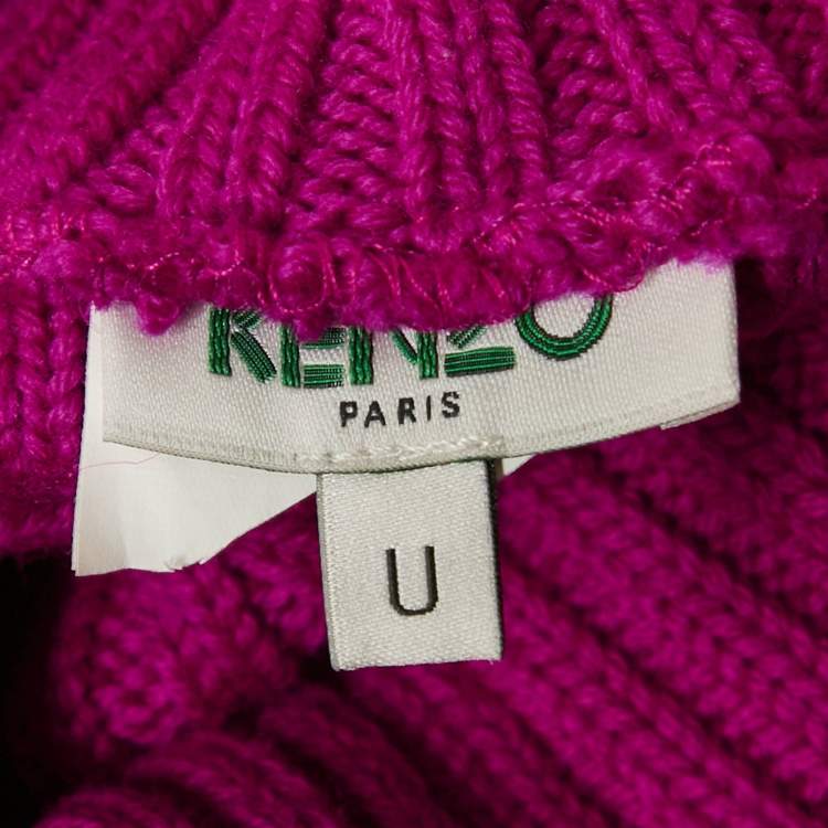 مملوكة مسبقًا Kenzo Purple Cable Knit Turtle Neck Top & Maxi Skirt M