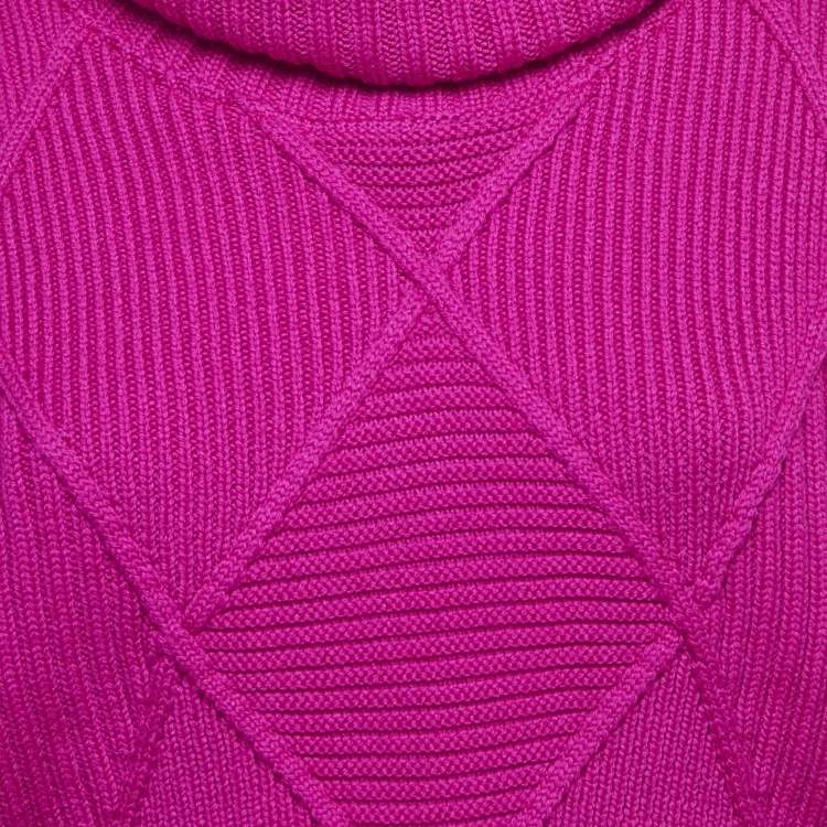 مملوكة مسبقًا Kenzo Purple Cable Knit Turtle Neck Top & Maxi Skirt M