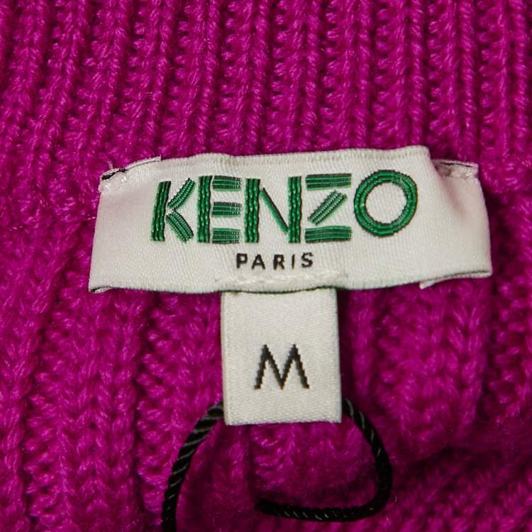 مملوكة مسبقًا Kenzo Purple Cable Knit Turtle Neck Top & Maxi Skirt M