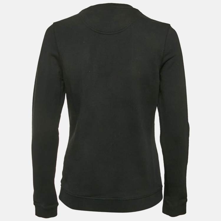 مملوكة مسبقًا Kenzo Black Tiger Logo Embroidered Cotton Knit Sweatshirt M