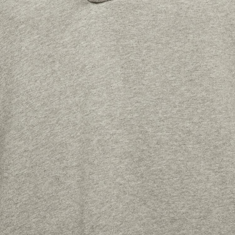 Pre Owned Kenzo Grey Cotton Knit V-Neck Sweatshirt Dress L