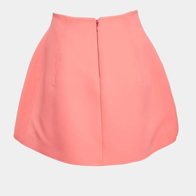 Pre Owned Kenzo Pink Crepe Pleated Mini Skirt M