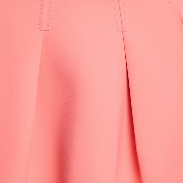 Pre Owned Kenzo Pink Crepe Pleated Mini Skirt M