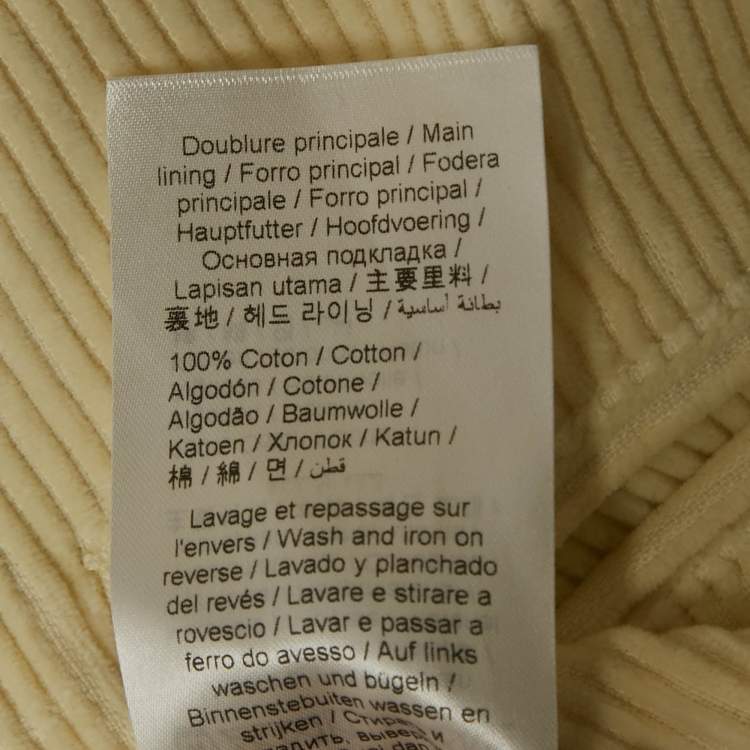 Pre Owned Kenzo Cream Corduroy Straight Leg Jeans M Waist 28"
