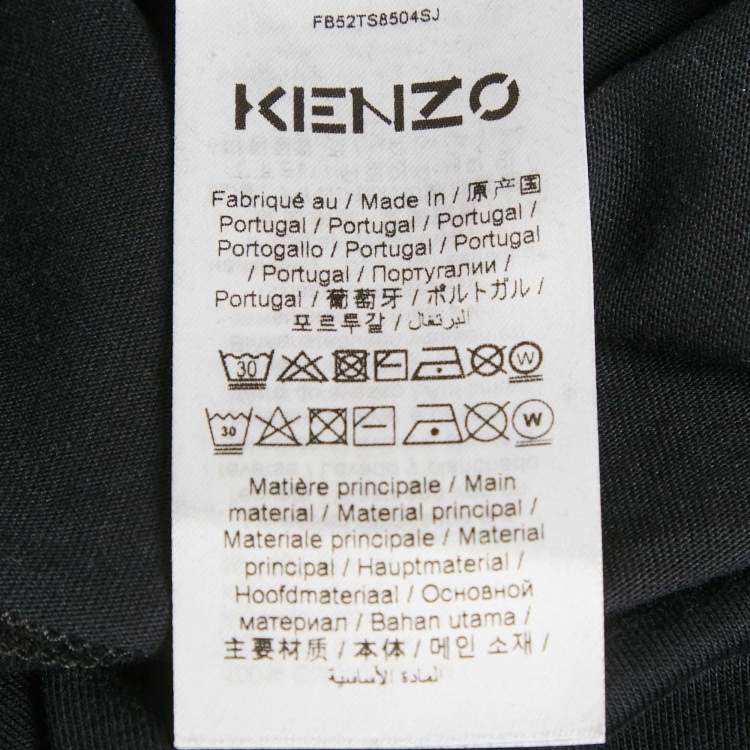 Pre Owned Kenzo Black Logo Print Jersey Crewneck T-Shirt S