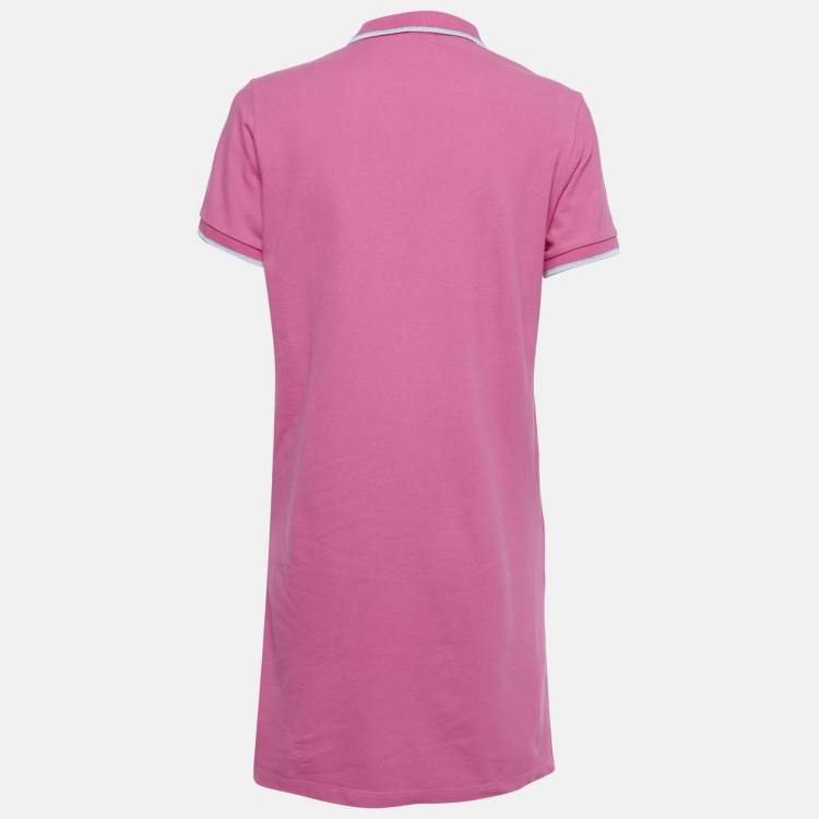 Pre Owned Kenzo Pink Logo Embroidered Cotton Polo T-Shirt S