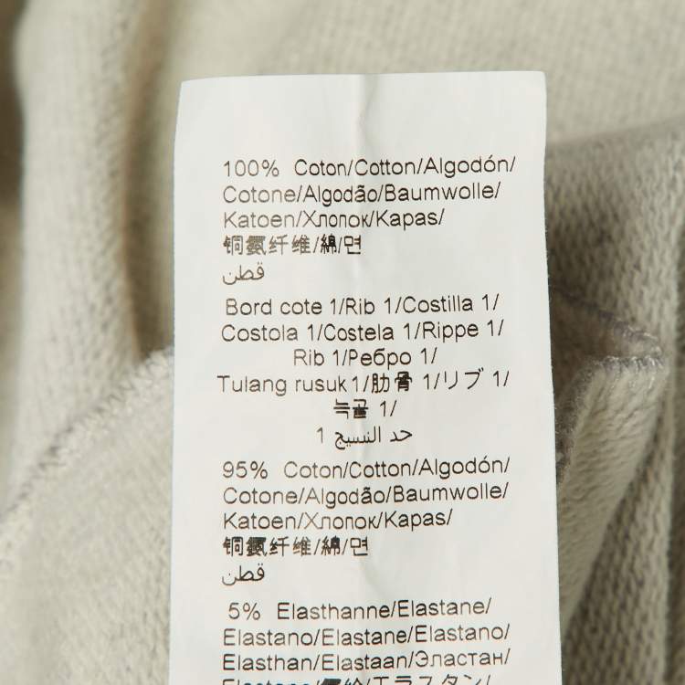 Pre Owned Kenzo Grey Cotton Jersey V-Neck Sweatshirt Dress XS
