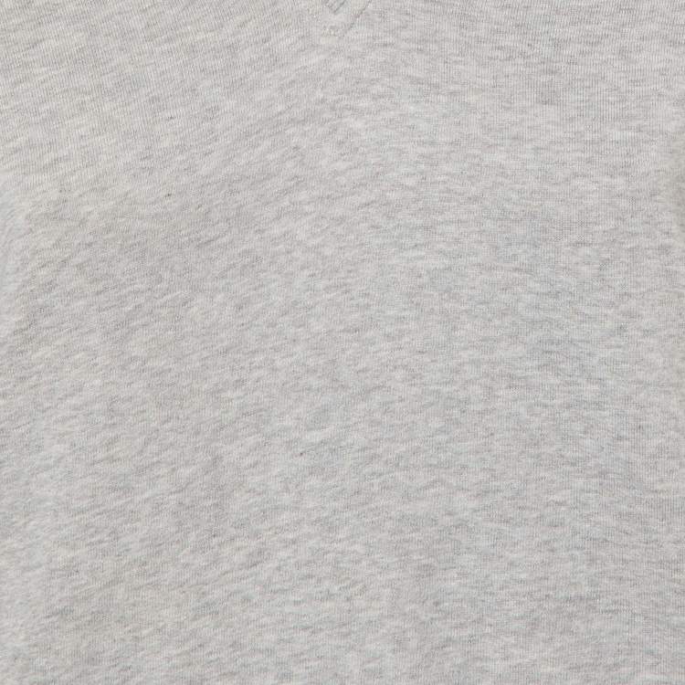 Pre Owned Kenzo Grey Cotton Jersey V-Neck Sweatshirt Dress XS