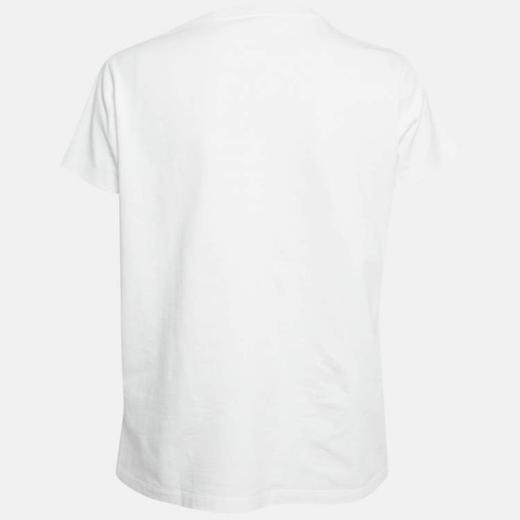 Pre Owned Kenzo White Tiger Embroidered Cotton T-Shirt S
