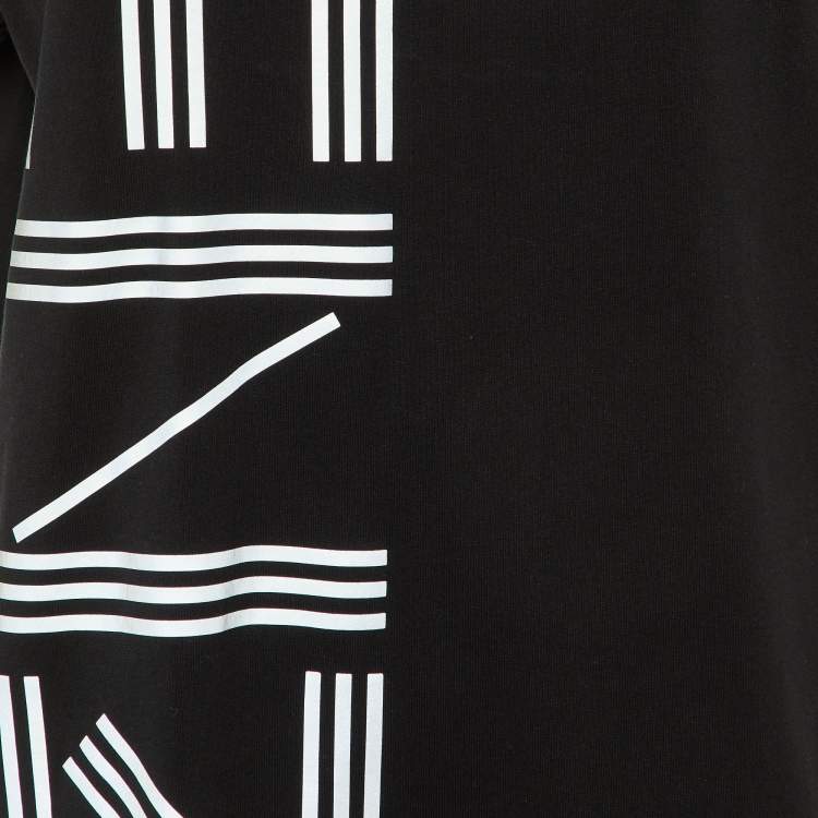 Pre Owned Kenzo Black Print Logo Cotton T-Shirt Dress S