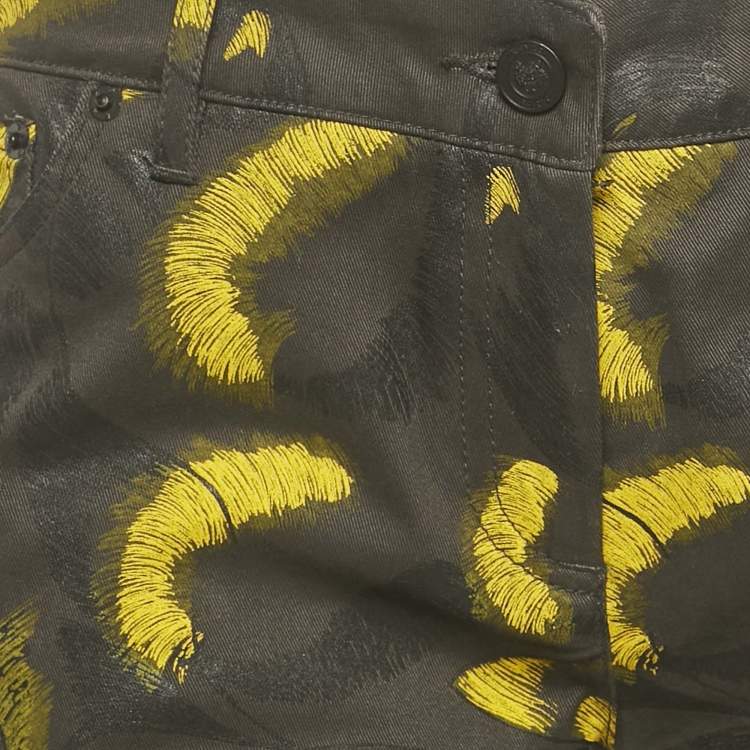 Pre Owned Kenzo Black Printed Cotton Pants M