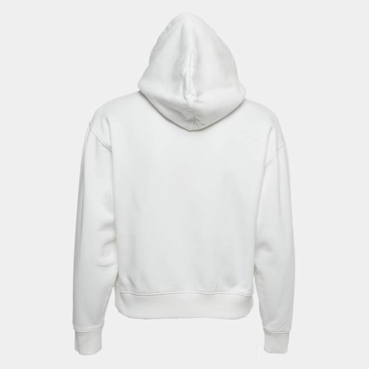 Pre Owned  KENZO White Tiger Print Cotton Hooded Sweatshirt S