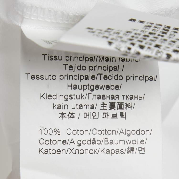 Pre Owned Kenzo White Poplin Drawstring Ruche Sleeve Shirt L