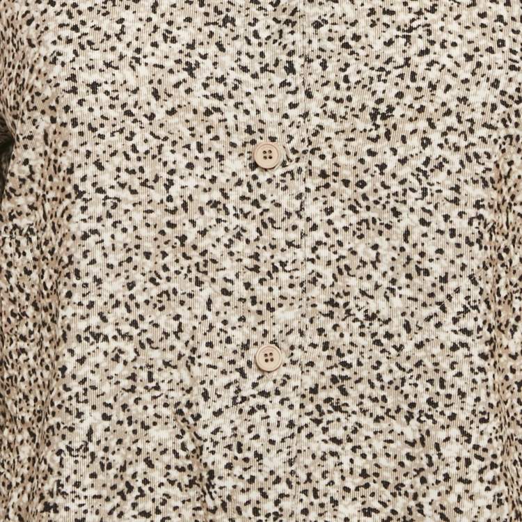 Pre Owned Kenzo Brown Patterned Corduroy Shirt S