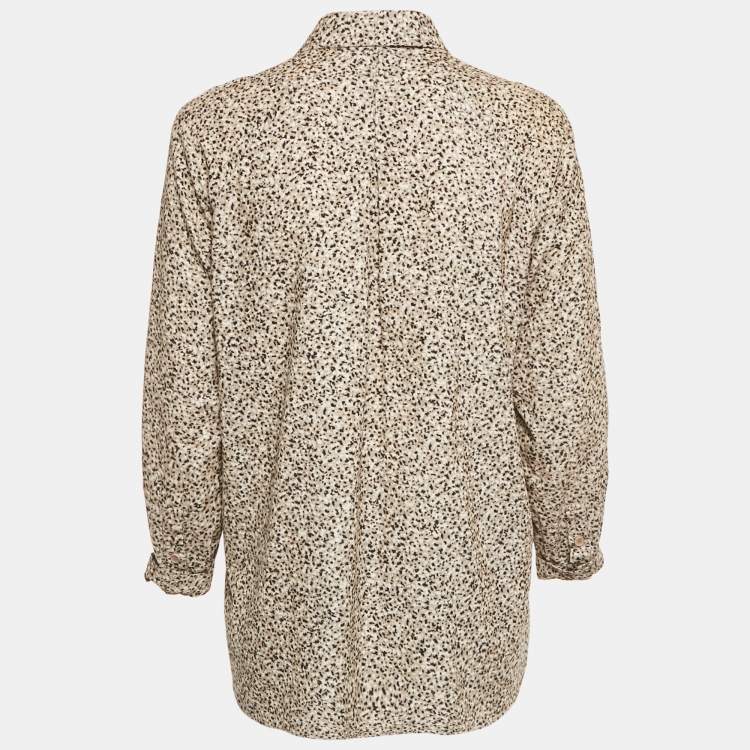 Pre Owned Kenzo Brown Patterned Corduroy Shirt S