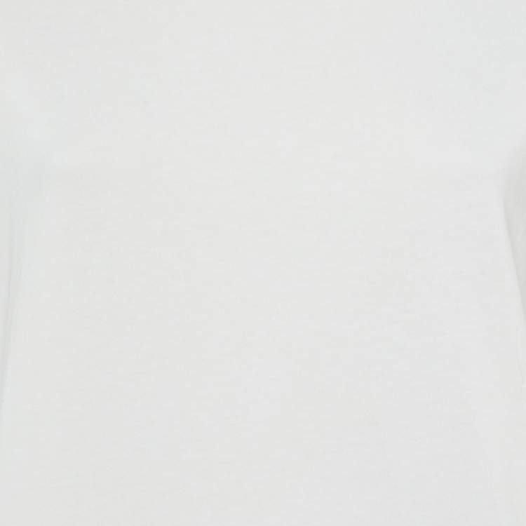 Pre Owned Kenzo White Logo Print Cotton Midi Dress L