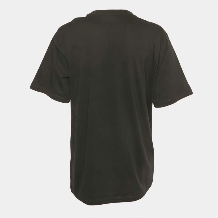 Pre Owned Kenzo Black Lion Applique Jersey T-Shirt S