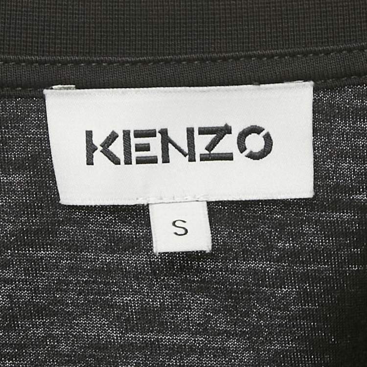 Pre Owned Kenzo Black Lion Applique Jersey T-Shirt S