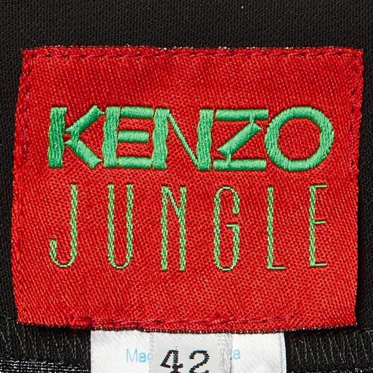 Pre Owned Kenzo Jungle Black Crepe Maxi Skirt L