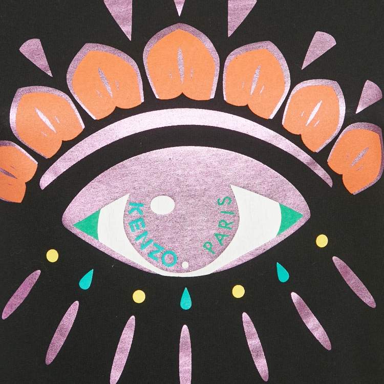 Pre Owned Kenzo Black Eye Print Cotton Crewneck T-shirt S