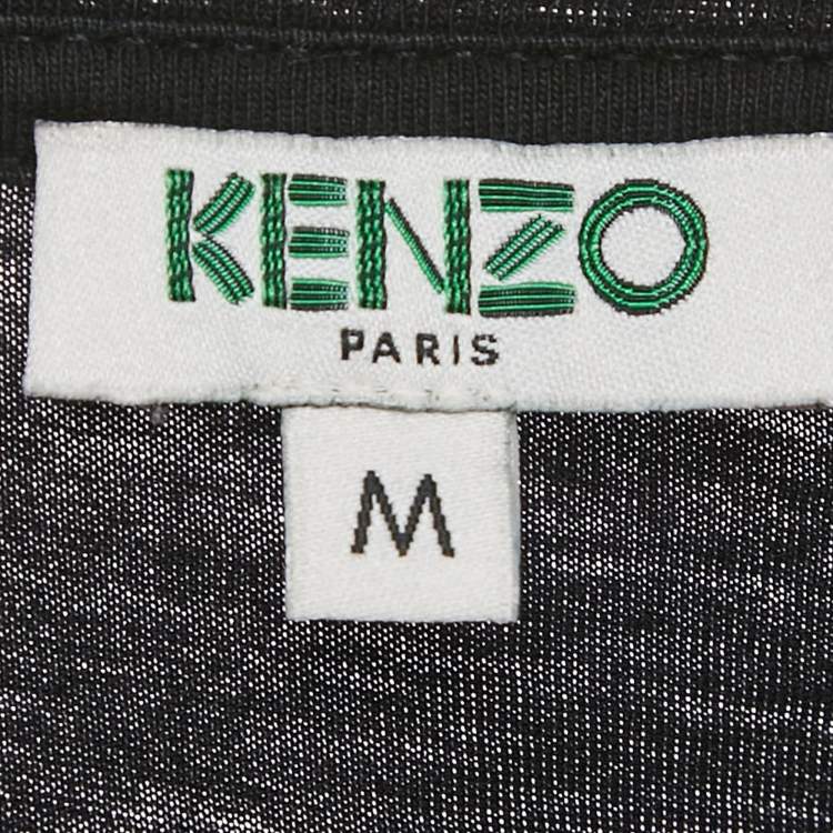 Pre Owned Kenzo Black Eye Print Cotton T-Shirt M