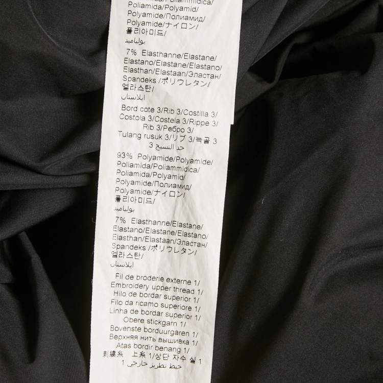 Pre Owned Kenzo Black Jumping Tiger Applique Synthetic Bomber Jacket  M