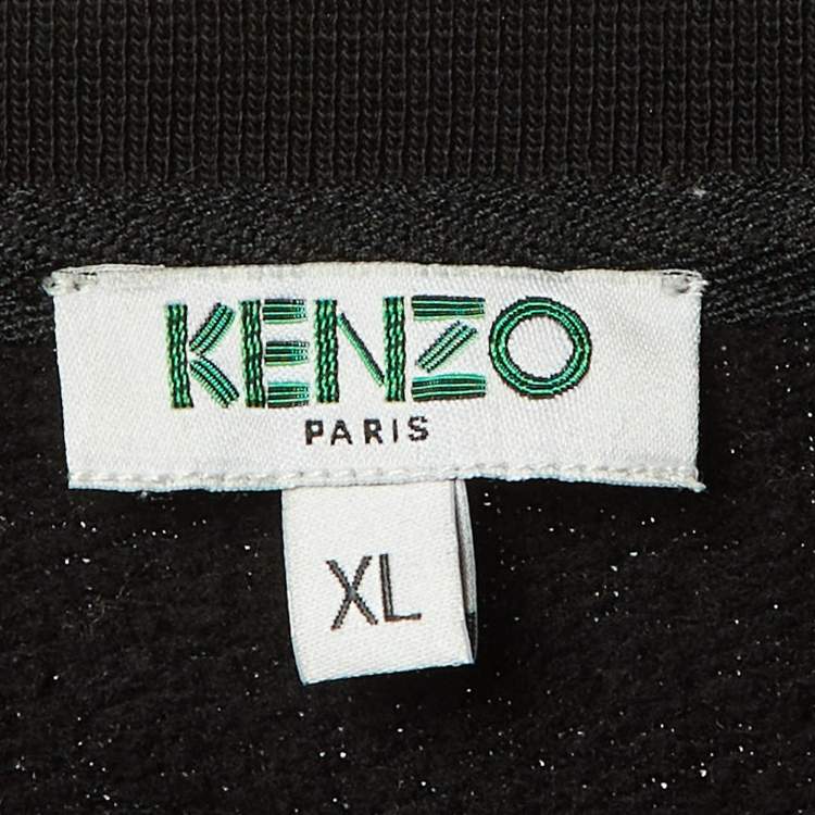 مملوكة مسبقًا Kenzo Black 'Forever, No? Cotton Sweatshirt Dress XL