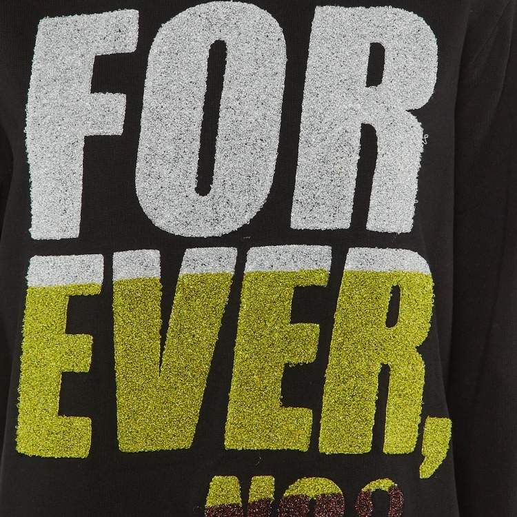 مملوكة مسبقًا Kenzo Black 'Forever, No? Cotton Sweatshirt Dress XL