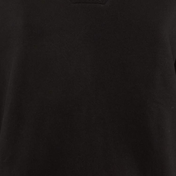 Pre Owned Kenzo Black Cotton Knit Logo Applique Sweatshirt  S 