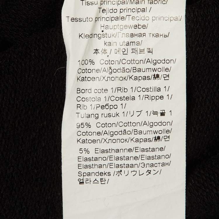 Pre Owned Kenzo Black Cotton Knit Logo Applique Sweatshirt  S 