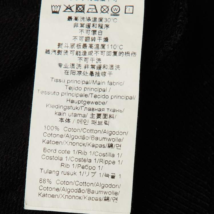 Pre Owned Kenzo Black Tiger Embroidered Cotton Crew Neck Sweatshirt S