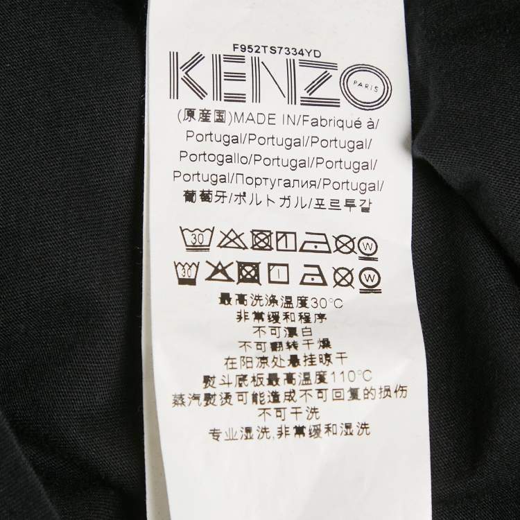 Pre Owned Kenzo Black Eye Print Cotton T-Shirt S 