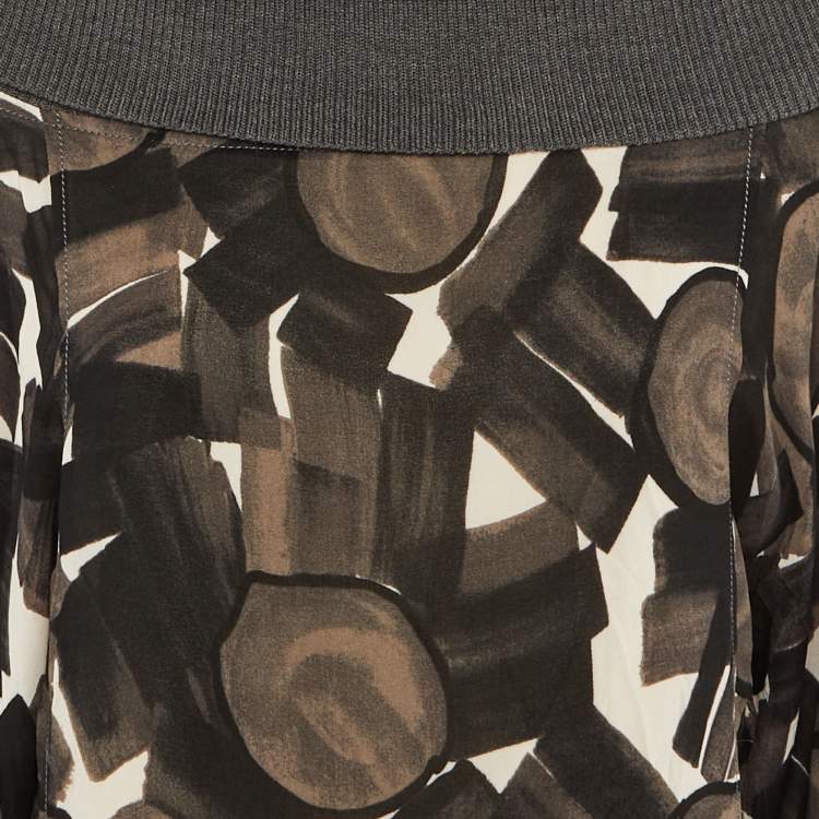 مملوكة مسبقًا Kenzo Brown /Black Printed Crepe High Neck Mini Dress M