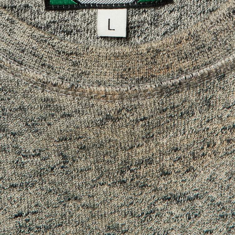 Pre Owned Kenzo Grey Tiger Head Embroidered Cotton Sweatshirt L