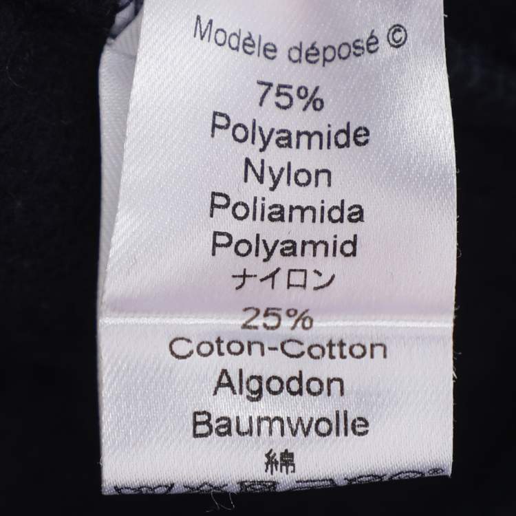 Pre Owned Kenzo Navy Blue Nylon Knit Logo Embroidered Sweatshirt S