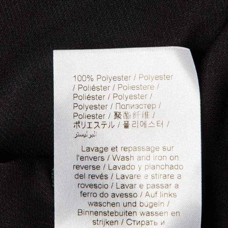 Pre Owned Kenzo Black Printed Crepe Wrap Midi Dress M