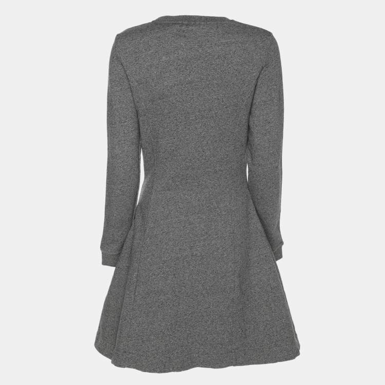 Pre Owned Kenzo Grey Jersey Long Sleeve Mini Dress S