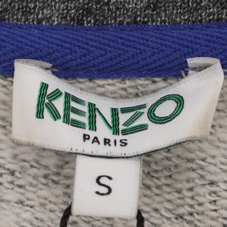 Pre Owned Kenzo Grey Jersey Long Sleeve Mini Dress S