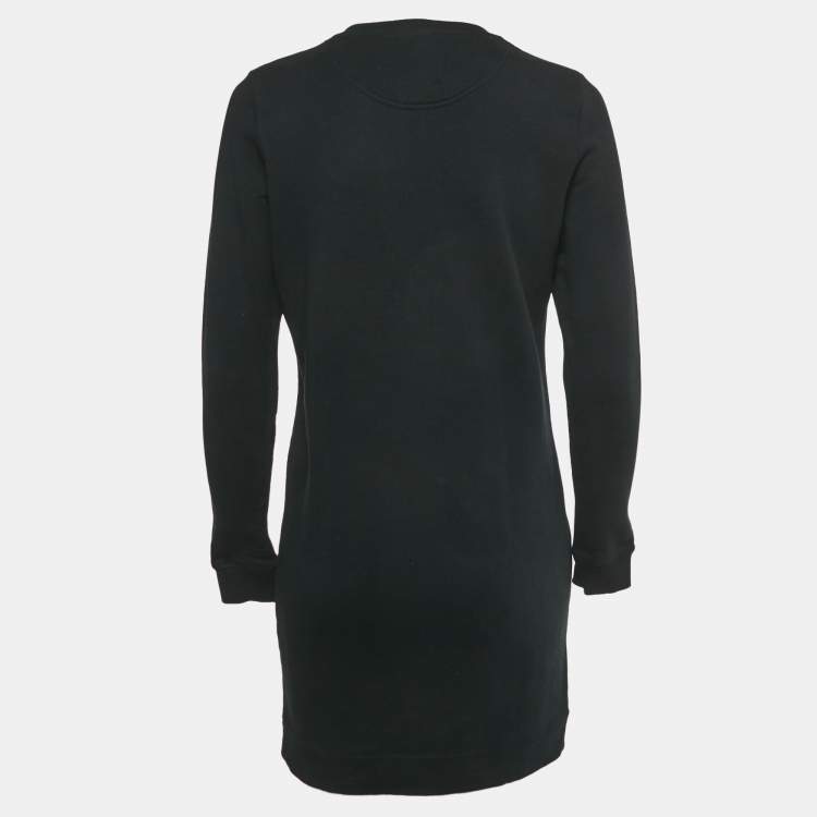 مملوكة مسبقًا Kenzo Black Tiger Embroidered Cotton Mini Dress S