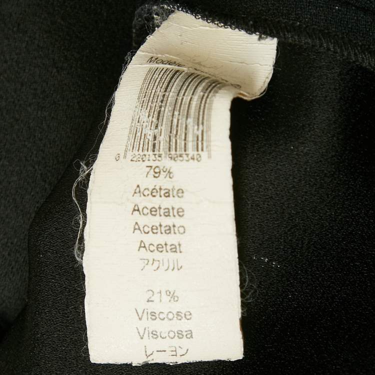 Pre Owned Kenzo Black Sateen and Jersey Trim Maxi Dress L