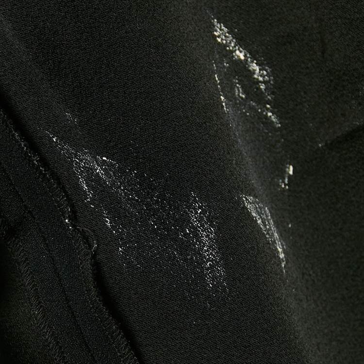 Pre Owned Kenzo Black Sateen and Jersey Trim Maxi Dress L