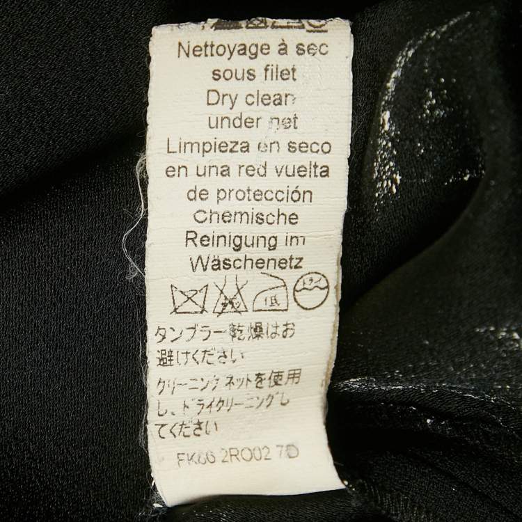 Pre Owned Kenzo Black Sateen and Jersey Trim Maxi Dress L